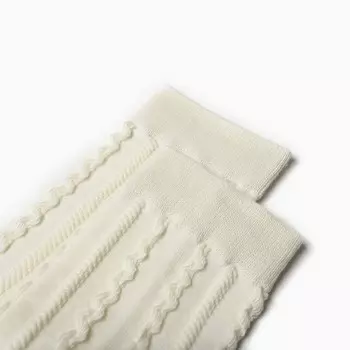 Носки женские, цвет молочный/тонкая косичка, размер 36-40