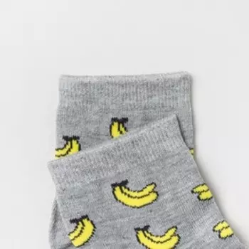 Носки женские Fw-582-M-12 "Бананы" цвет серый, р-р 23-25
