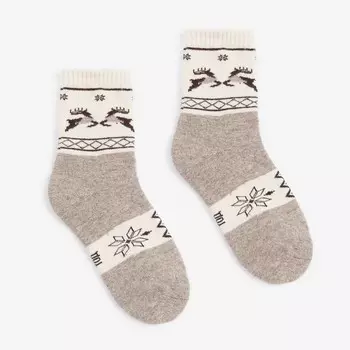 Носки женские из монгольской шерсти, цвет серый, размер 25 (40-42)