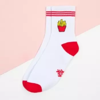 Носки женские KAFTAN "Картошка фри" р. 36-39 (23-25 см), белый
