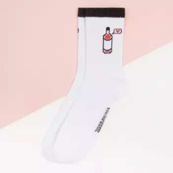 Носки женские KAFTAN "Вино" размер 36-39 (23-25 см), белый