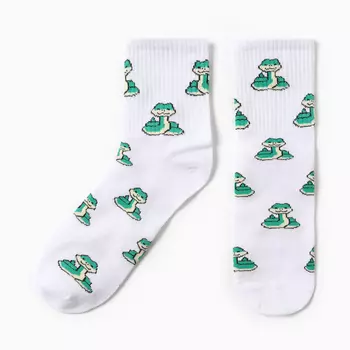 Носки женские KAFTAN «Змейка» размер 36-39 (23-25 см), белые