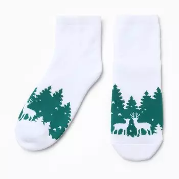 Носки женские махровые, белые, размер 23-25