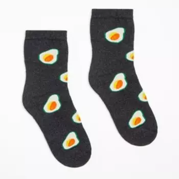 Носки женские махровые «Авокадо», цвет серый, размер 23-25