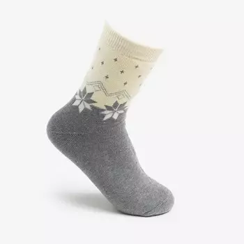 Носки женские махровые, цвет персиковый/серый, размер 23-25