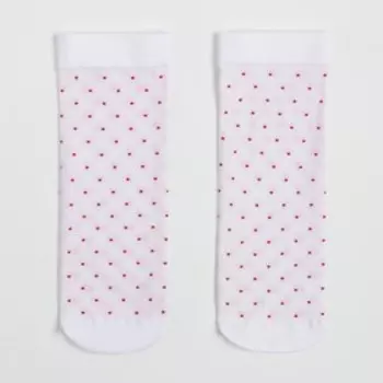 Носки женские MICRO POIS 70 ден, цвет белый/красный (bianco/rosso), размер 36-40