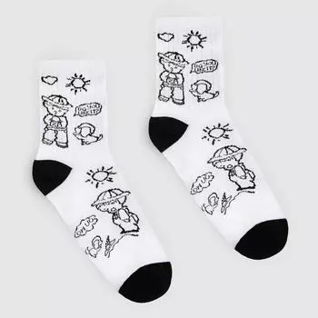 Носки женские MINAKU «Boy», цвет белый, размер 36-37 (23 см)