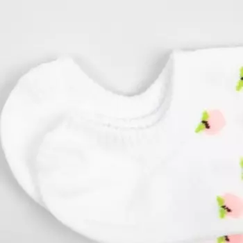 Носки женские MINAKU «Персики», цвет белый, размер 36-39 (23-25 см)