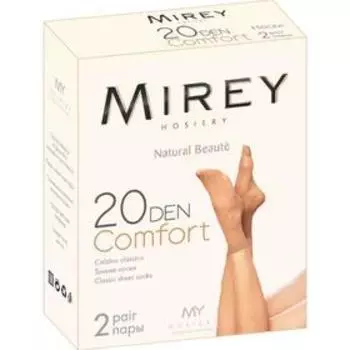 Носки женские Mirey Comfort New, 20 den, цвет nero, 2 пары
