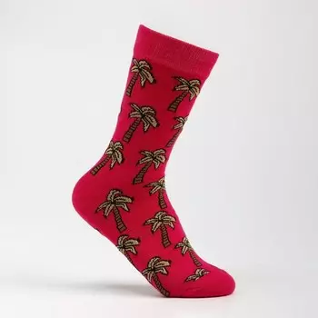 Носки женские «Пальмы», розовые, размер 23-25