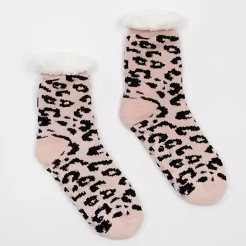 Носки женские с мехом внутри, цвет розовый, р-р 23-25 (р-р обуви 36-40)