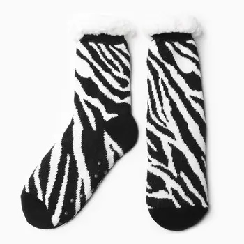 Носки женские с мехом внутри «Зебра», чёрные, размер 36-41