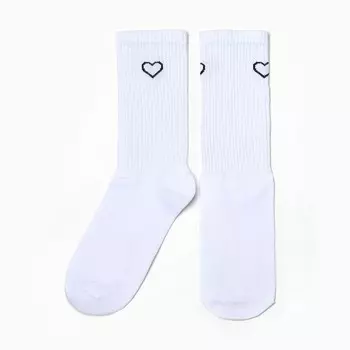 Носки женские "Сердце", цвет белый, размер 23-25