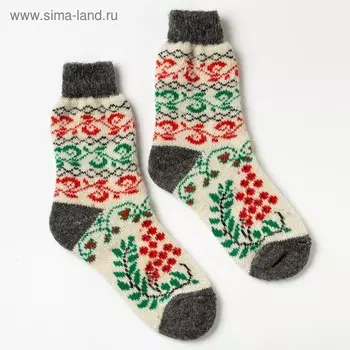 Носки женские шерстяные, цвет белый, размер 25