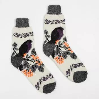 Носки женские шерстяные «Снегирь на веточке», размер 25