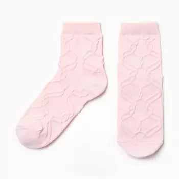 Носки женские шерстяные, цвет розовый, размер 23-25