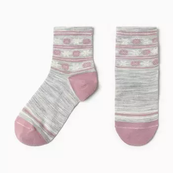 Носки женские новогодние шерстяные, цвет серый, размер 23-25