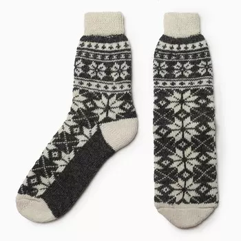 Носки женские шерстяные «Снежинка», серые, размер 25