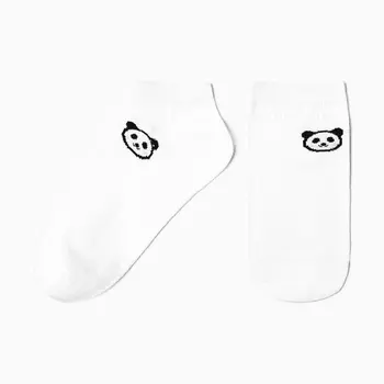 Носки женские укороченные "Панда", цвет белый, р-р 23-25