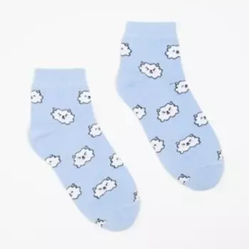 Носки женские В742 "Барашки" цвет голубой, р-р 23-25