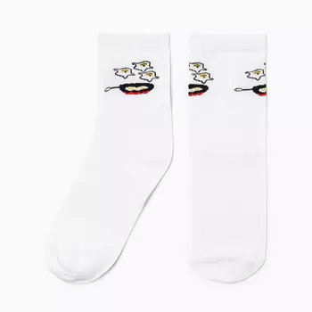 Носки женские «Яйца», белые, р-р 23-25