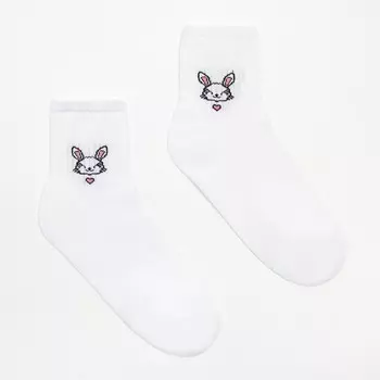 Носки женские "Зайка" MINAKU цвет белый, р-р 36-37 (23 см)