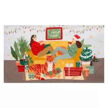 Новогоднее полотенце "Этель" Уютный дом 40х73 см, 100% хл, саржа 190 гр/м2