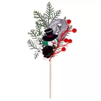 Украшение из природного декора «Снеговик», 24 12 2 см