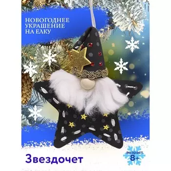 Новогоднее украшение, подвеска «Звездочёт» цвет чёрный