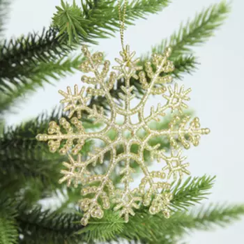 Новогоднее украшение "Снежинка классика", 12 см, микс