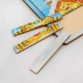 Новогодние пазлы из палочек