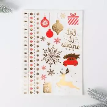 Новогодние тату Let it snow, 17 х 26 см