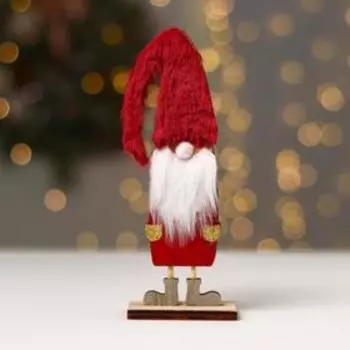 Новогодний декор «Маленький гном» 6×4×19,5 см, красный
