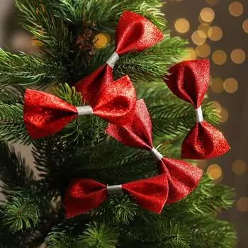 Декор на ёлку «Бантики», набор 5 шт., цвет МИКС