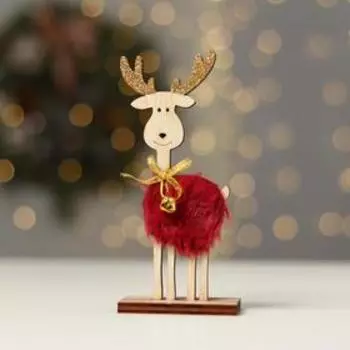 Декор «Олень с колокольчиком», 7 4 15,5 см, красный