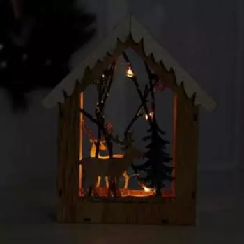 Новогодний декор с подсветкой «Домик с оленем» 185.522.5 см