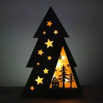 Новогодний декор с подсветкой «Двойная ёлочка» 2АА, 6,5х20х29 см