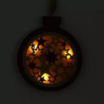 Новогодний декор с подсветкой «Ёлочный шар» 10×26 см