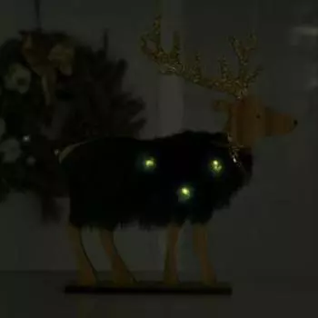 Новогодний декор с подсветкой «Олень» 22,5×22,5 см, зелёный