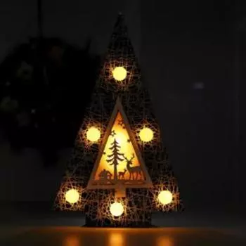 Новогодний декор с подсветкой «Сказка» 18×6.8×29 см, зелёный