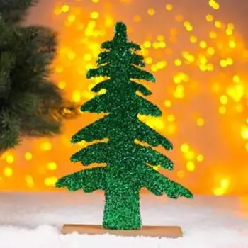 Новогодний декор «Яркая ёлочка» зелёная, 0,5 × 17 × 26 см