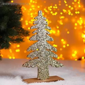 Новогодний декор «Яркая ёлочка» золотая, 0,5 × 17 × 26 см