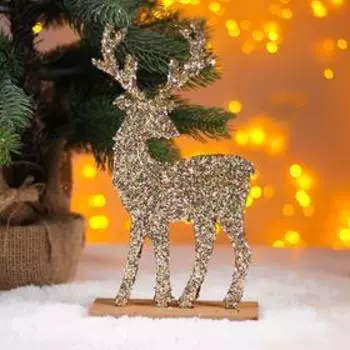 Декор новогодний «Яркий олень» золотой, 61424 см