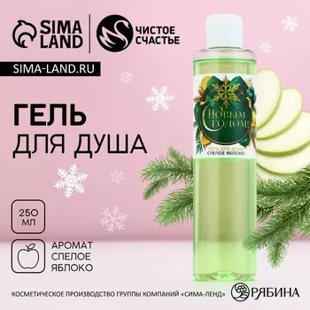 Гель для душа «С Новым Годом!», 250 мл, аромат спелого яблока, Чистое счастье