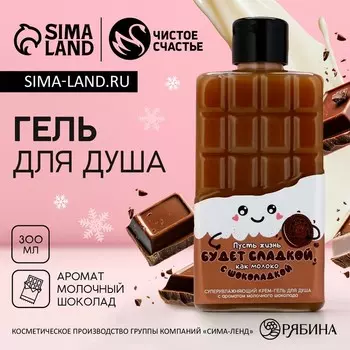 Новогодний гель для душа «Жизнь будет сладкой», 300 мл, аромат шоколада, Новый Год