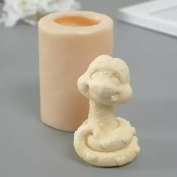 Новогодний молд силикон "Змея в сердечко" 6,5х4х4,5 см