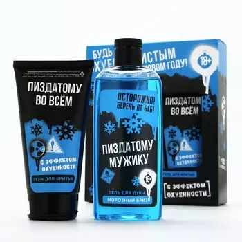 Подарочный набор ЧИСТОЕ СЧАСТЬЕ «Будь чистым»: гель для душа 250 мл и гель для бритья 110 мл, 18+, Новый Год