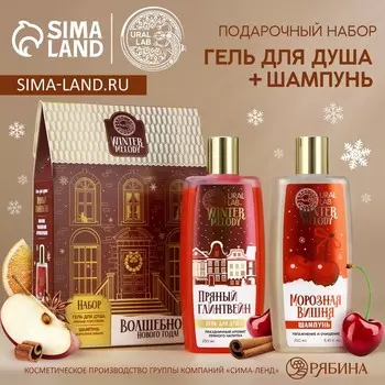 Подарочный набор URAL LAB «Волшебного года»: гель для душа и шампунь для волос, 2х250 мл, Новый Год