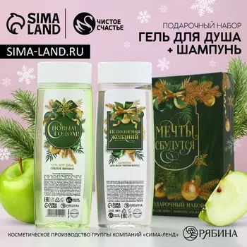 Подарочный набор новогодний «Мечты сбудутся»: гель для душа и шампунь для волос, 2250 мл, Чистое счастье