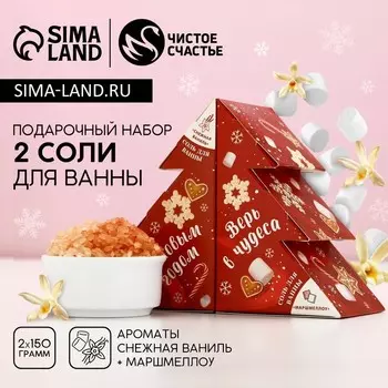 Подарочный набор новогодний «Верь в чудеса»: соль для ванны, 2150 г, Чистое счастье